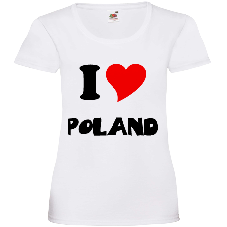 Koszulka damska I love Poland