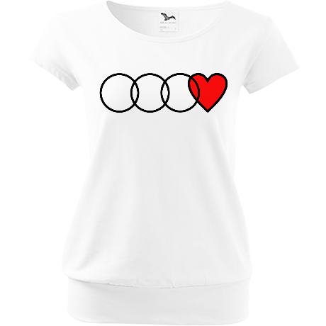Koszulka damska Audi Love - damska z czerwonym sercem 2