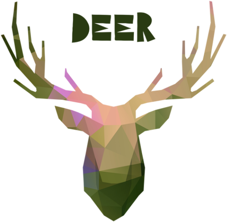 Nadruk Polygonal deer - Przód