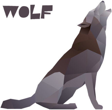 Nadruk Polygonal Wolf - Przód