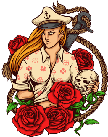 Nadruk Captain Girl - Przód