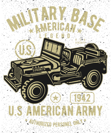 Nadruk American Army Jeep - Przód