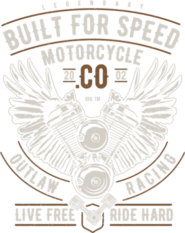 Nadruk Built For Speed Motorcycle - Przód