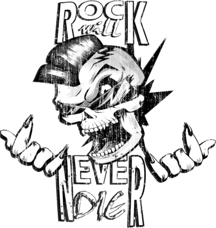 Nadruk rock will never die - Przód