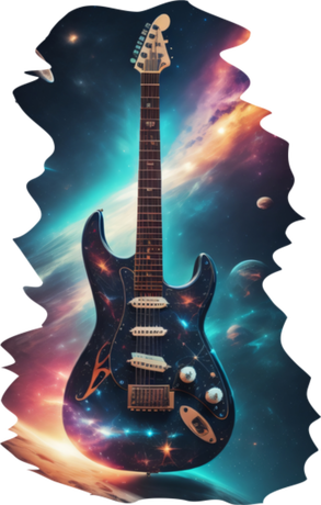 Nadruk Gitara w kosmosie - Przód