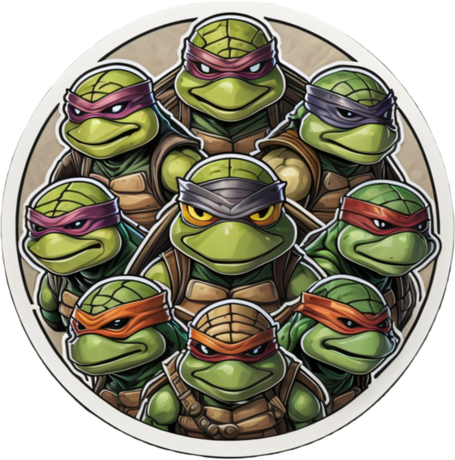 Nadruk Żółwie ninja - Przód