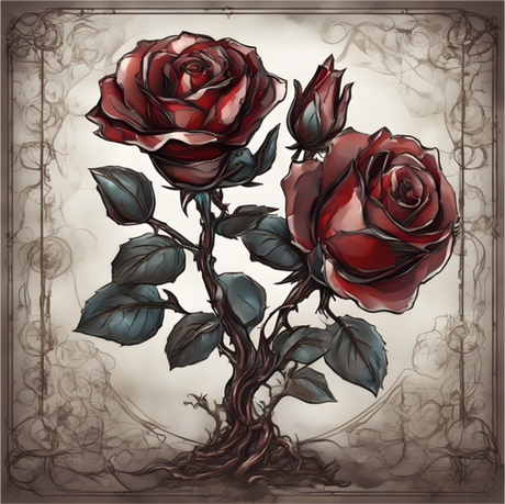 Nadruk Róża - rysunek - Przód