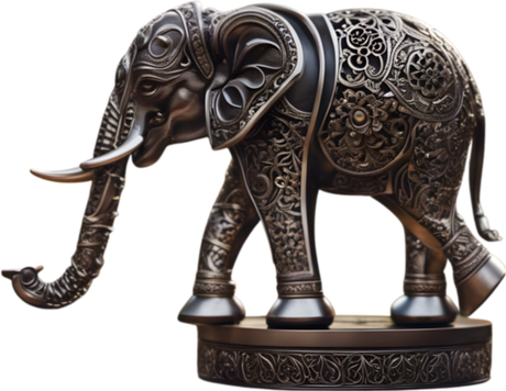 Nadruk Figurka słonia z metalu - Przód