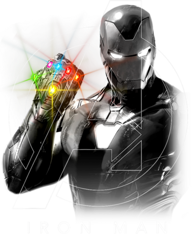 Nadruk Marvel Avengers Endgame Glowing Stones Logo Overlay Portrait - Przód