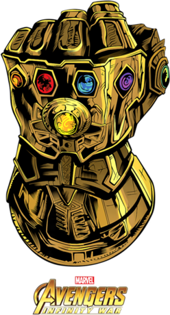 Nadruk Marvel Avengers Infinity War Gauntlet Gems - Przód