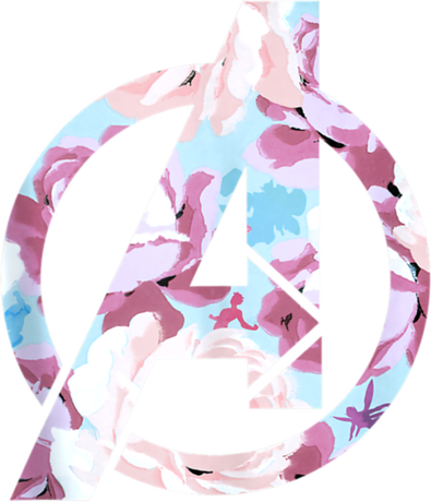 Nadruk Marvel Avengers Logo Floral Super Hero Tank - Przód