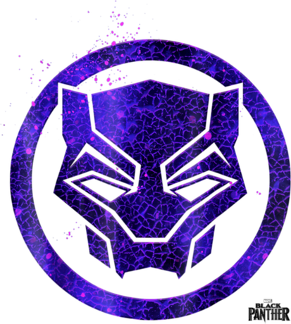 Nadruk Marvel Black Panther Movie Purple Splatter Icon - Przód