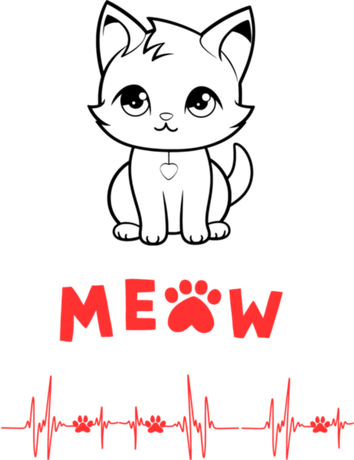 Nadruk Meow - Przód