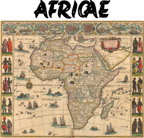 Nadruk Stara Mapa-Afryka - Przód