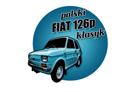 Nadruk Fiat 126p logo - Przód