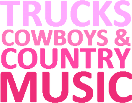 Nadruk T-shirt damski Trucks Cowboys & Country Music pink - Przód
