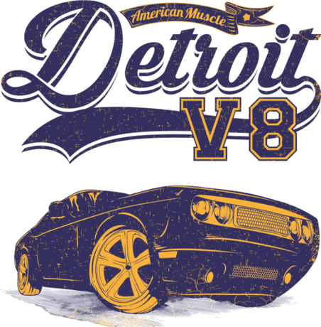 Nadruk Detroit V8 - Przód