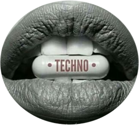 Nadruk Techno lips - Przód