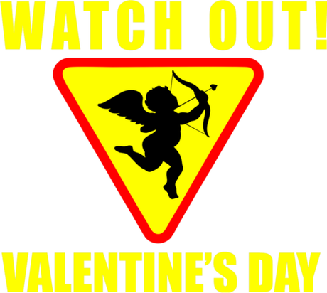 Nadruk T-shirt Watch out! Valentine's Day Uwaga na Walentynki! - Przód