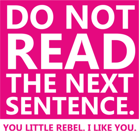 Nadruk Do not read the next sentence. - Przód