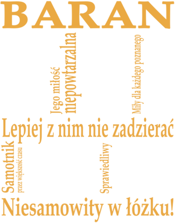 Nadruk Baran Twój znak zodiaku na koszulce - Przód