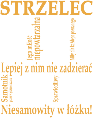 Nadruk STRZELEC Twój znak zodiaku na koszulce - Przód