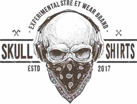 Nadruk Markowa  z epickim logo firmy Skull Shirts. - Przód