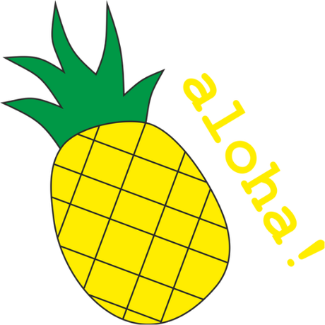 Nadruk aloha! ananas - Przód