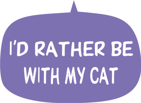 Nadruk i'd rather be with my cat - Przód