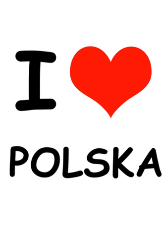 Nadruk I <3 POLSKA - Męska - Przód