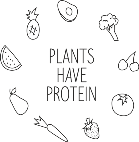 Nadruk plants have protein - Przód