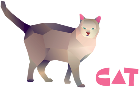 Nadruk Polygonal cat - Przód