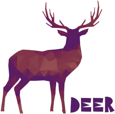 Nadruk Polygonal deer - Przód