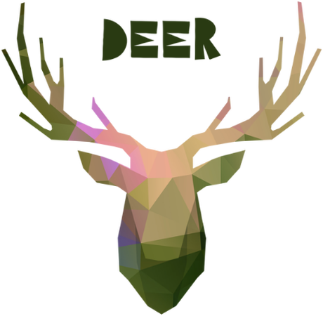 Nadruk Polygonal deer - Przód