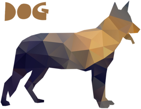 Nadruk Polygonal dogg - Przód