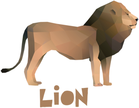 Nadruk Polygonal lion - Przód