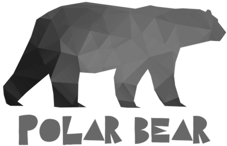 Nadruk Polygonal Polar bear - Przód