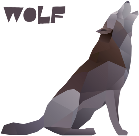 Nadruk Polygonal Wolf - Przód