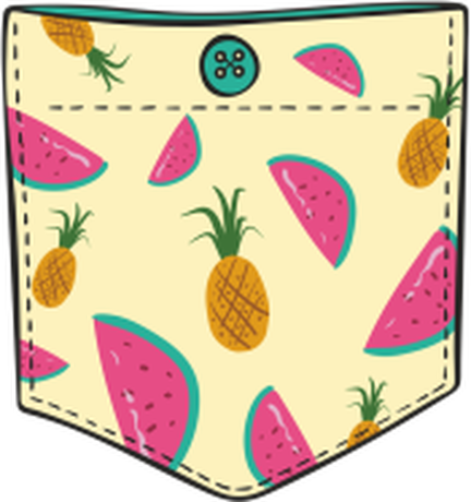 Nadruk Tropical fruits pocket - Przód