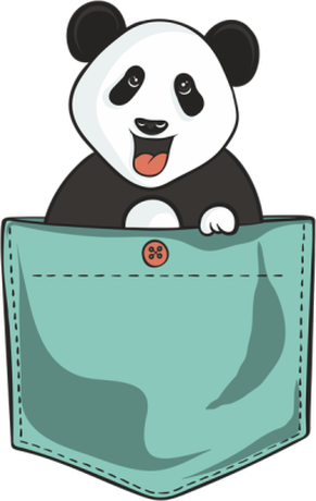 Nadruk Panda pocket - Przód