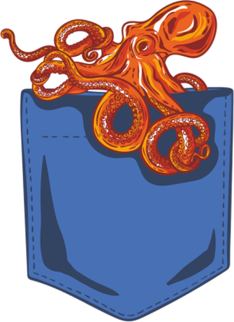 Nadruk Octopus pocket - Przód