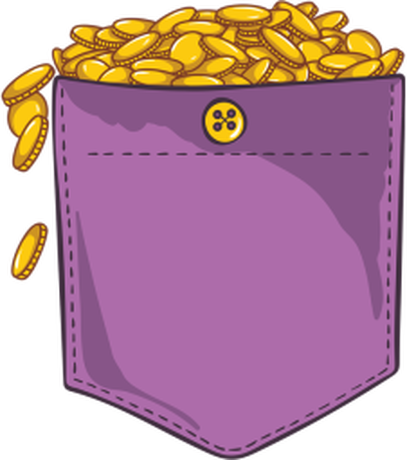 Nadruk Golden coins pocket - Przód