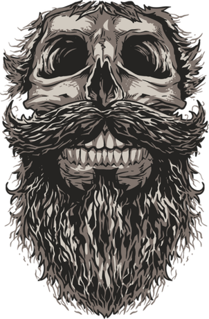 Nadruk Skull and beard - Przód