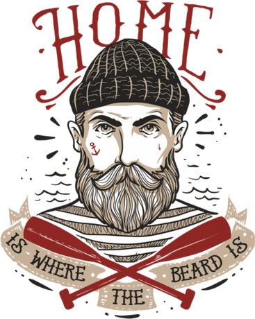 Nadruk Home is where the beard is - Przód