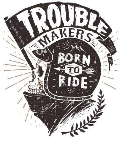Nadruk Born to ride - Przód