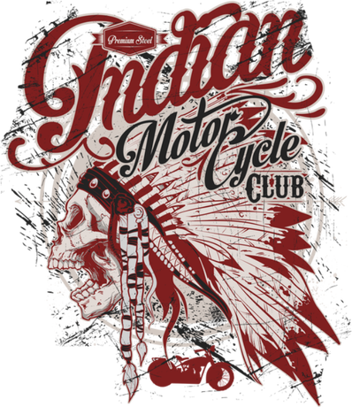 Nadruk Indian motor cycle club - Przód