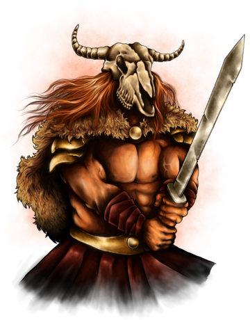 Nadruk Barbarian Warrior - Przód