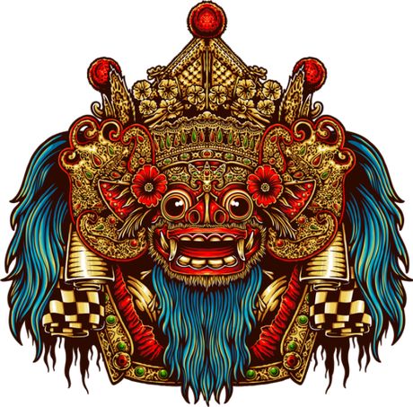 Nadruk Barong Mask - Przód