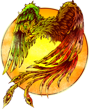 Nadruk Phoenix Rising Sun - Przód