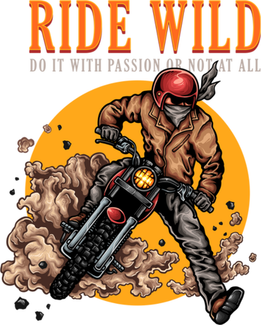 Nadruk Ride Wild - Przód